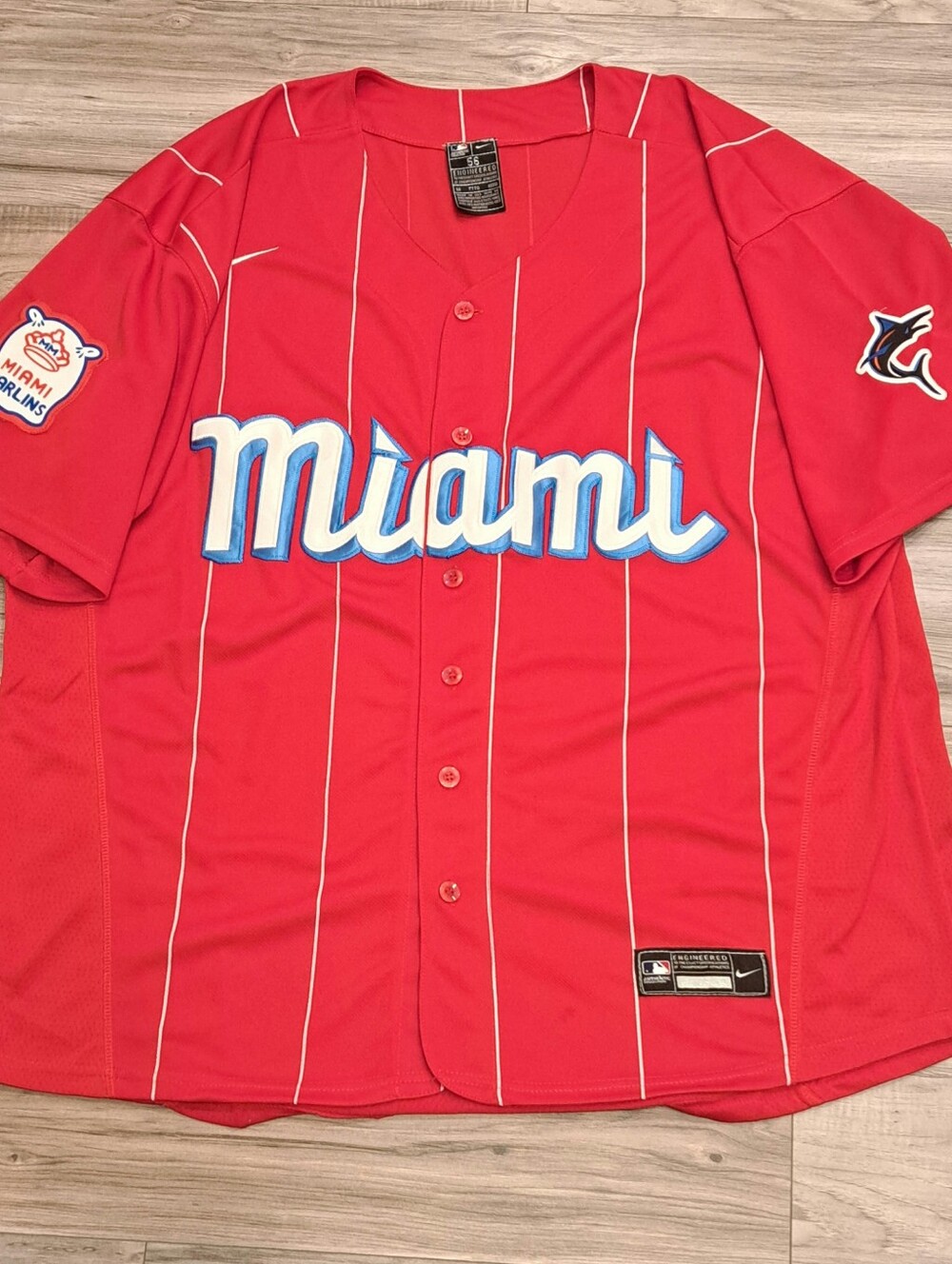 Nike MLB Authentic Collection Miami Marlins City Connect Jersey Size 56 3XL